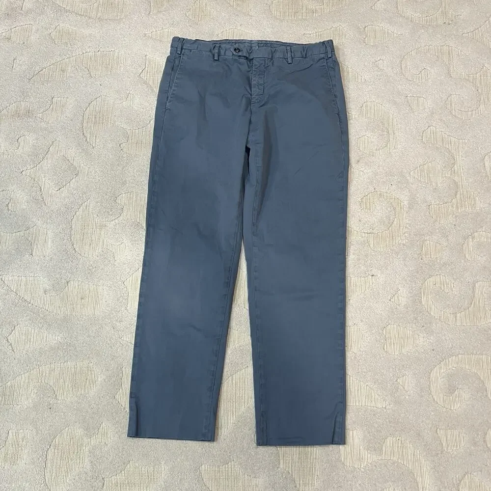 Zanella Parker Dress Pants Men 34x29 Chino Trouser Italy Cotton Elastane